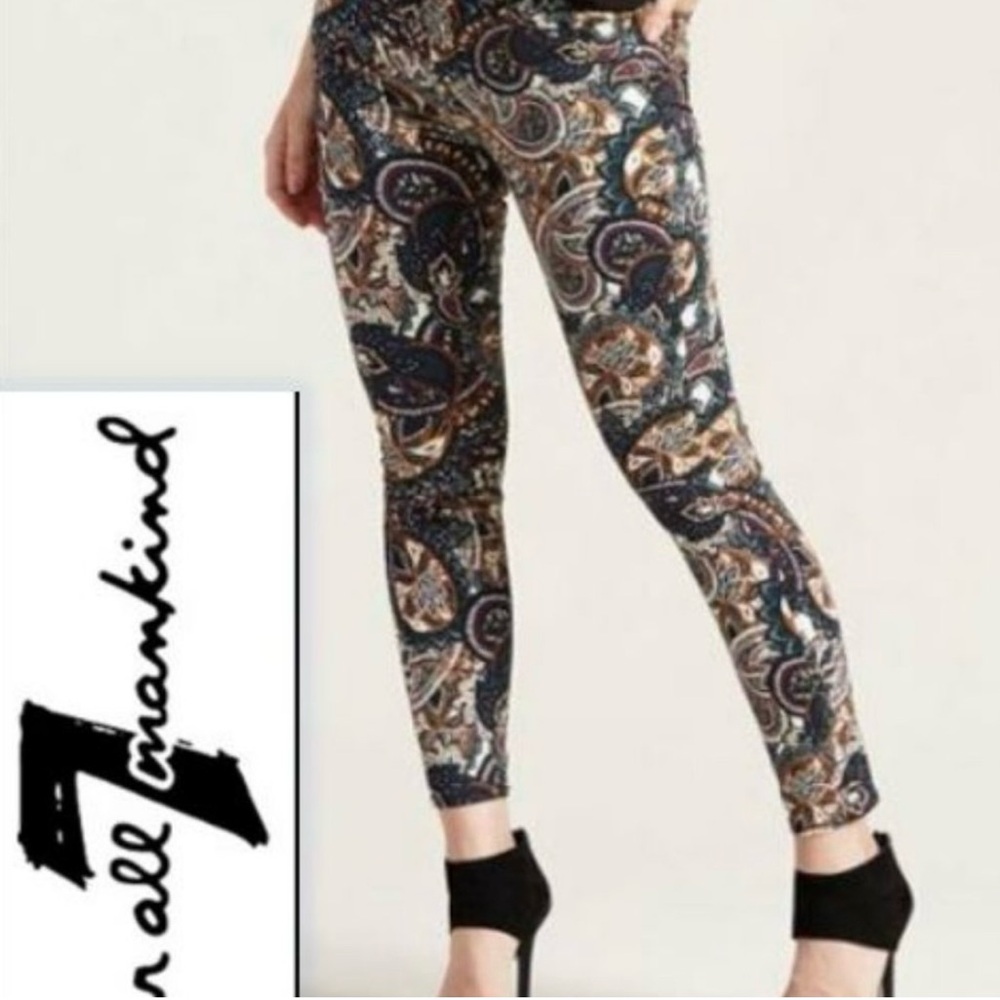 7 For All Mankind Women's Paisley Print Pants